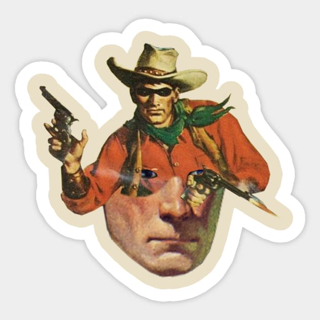 Cowboyman Head Sticker by tomburns